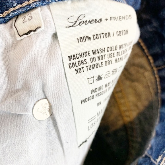 Lovers + Friends Distressed High Waist Cutoff Denim Jean Shorts Size 23 - Picture 4 of 4